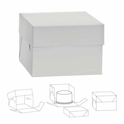 Scatola per dolci 30,5x30,5 h30 cm con coperchio Decora