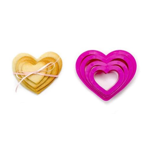 Set 4 tagliapasta cuore Decora