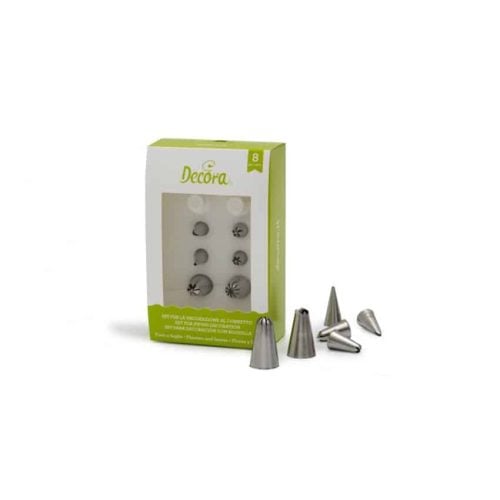 Set 8pz bocchette fiori e foglie Decora