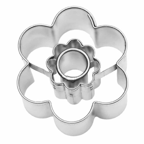 Stampino per biscotti in acciaio fiorellino tondo