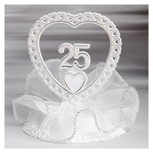 Cake topper decorazione anniversario 25