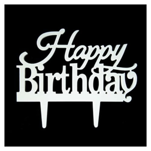 Cake topper decorazione happy birthday con pick