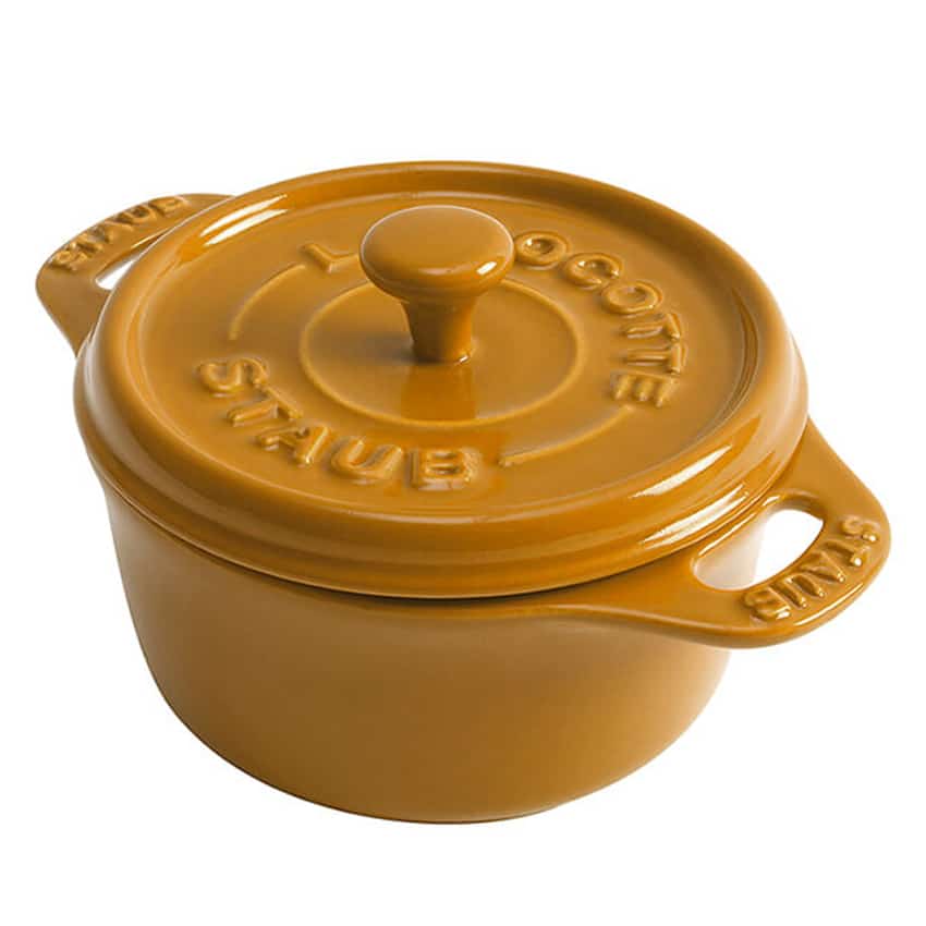 Mini cocotte tonda in ceramica Staub senape