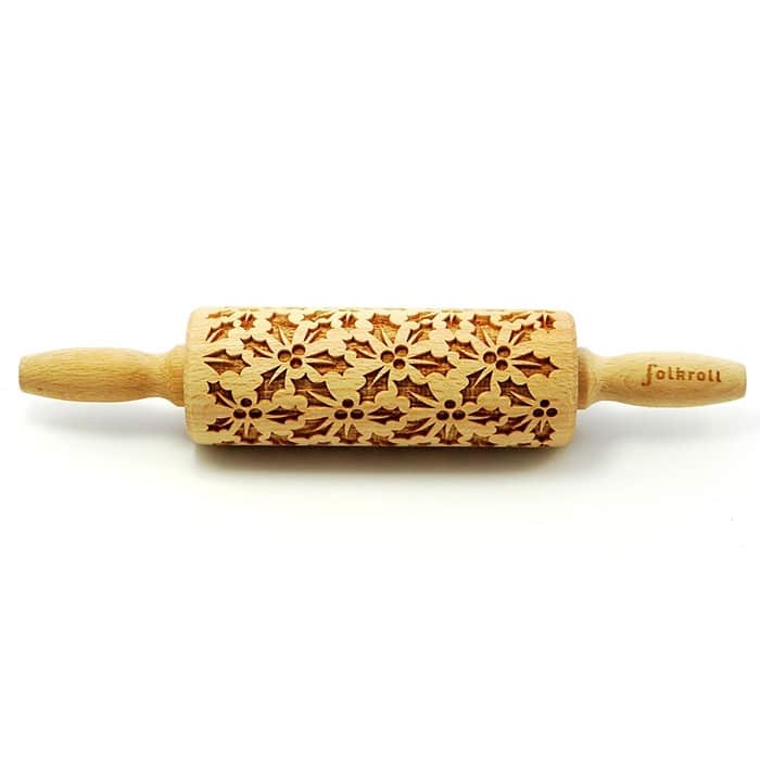 Mattarello Decorativo Agrifoglio in legno di faggio