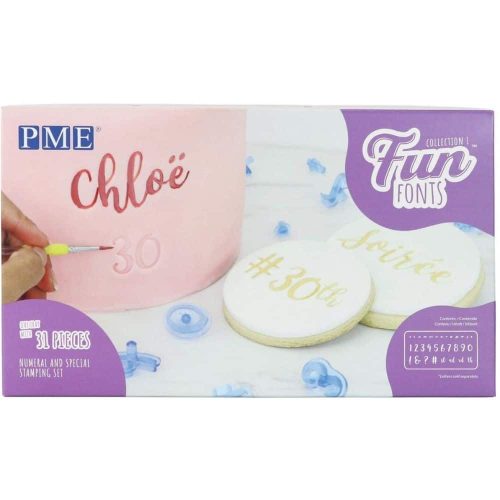 Set di Timbri Numeri e Caratteri Speciali PME 31 pezzi Fun Fonts Collezione 1
