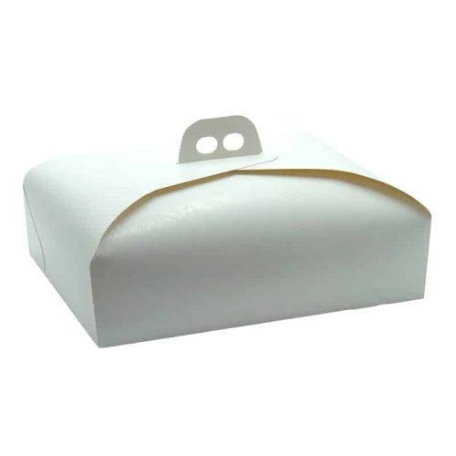 Scatola per Dolci con Manico h 10 cm Bianca damascata