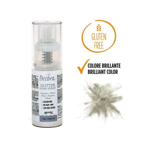 Spray colorante Glitter Argento Decora – 10 g