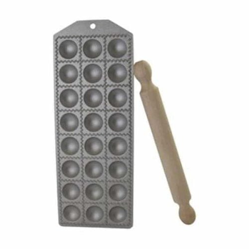 Stampo 24 Agnolotti in Alluminio con Mattarello