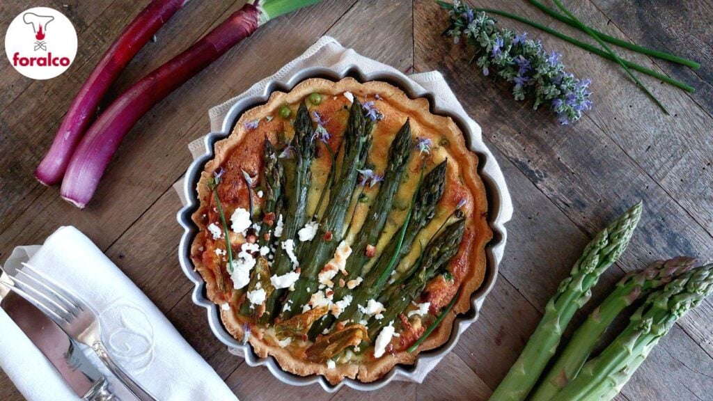 Quiche primaverile asparagi e formaggio di capra