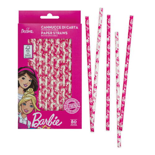 Cannucce Barbie di Carta 80 pz