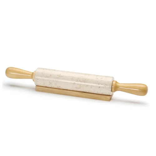 Mattarello in Marmo con Base di Appoggio 47 Cm