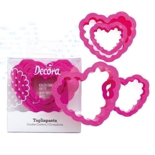 Set 4 Tagliapasta Cuore Festonato