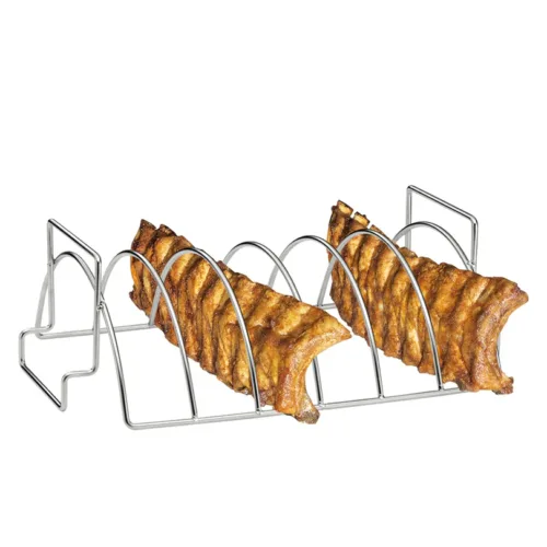 Supporto BBQ per Costine e Arrosti in acciaio inox