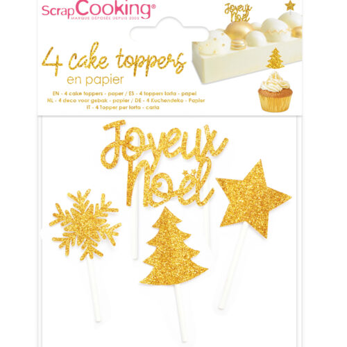 Set di Topper Natalizi Dorati