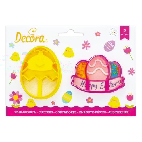 Set 2 tagliapasta Pasqua Pulcino e Uova Decora