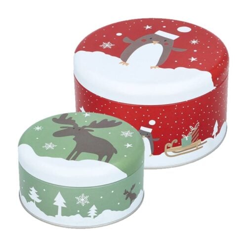 Set Scatole di Latta Christmas Animals S+M