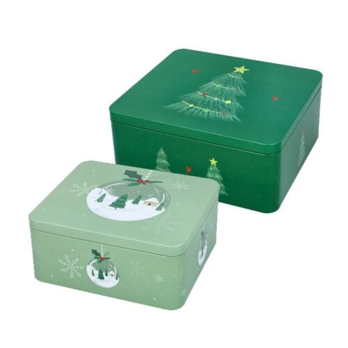 Set Scatole di Latta Christmas Tree L+XL